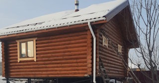 Баня из оцилиндрованного бревна под ключ в Тынде - от 136656 рублей